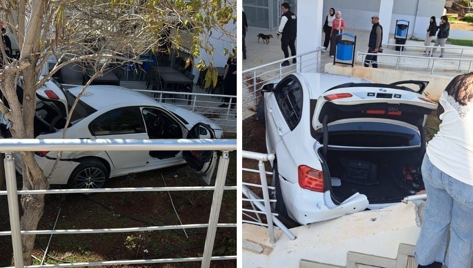 DAÜ'de Yoldan Çıkan Araç Yayalara Çarptı: 3 Yaralı Var!