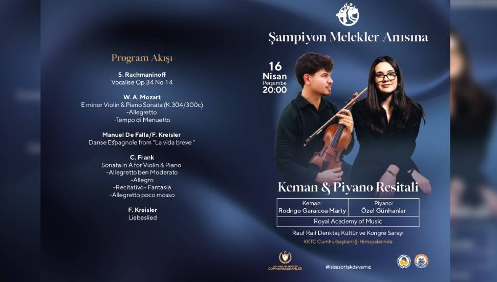 Şampiyon Melekler Anısına Keman ve Piyano Resitali Düzenlenecek