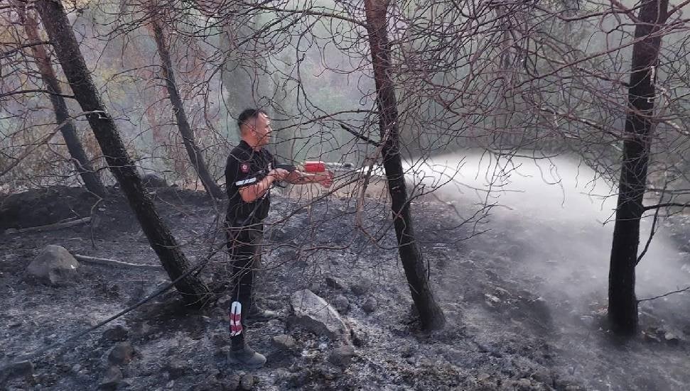 Serdarlı'daki Yangın Kontrol Altına Alındı, Soğutma Çalışmaları Devam Ediyor