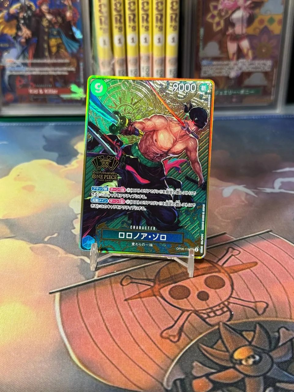 One Piece TCG - Roronoa Zoro OP06-118 SEC 2nd Anniversary Holo Japanese - OPMON.ID