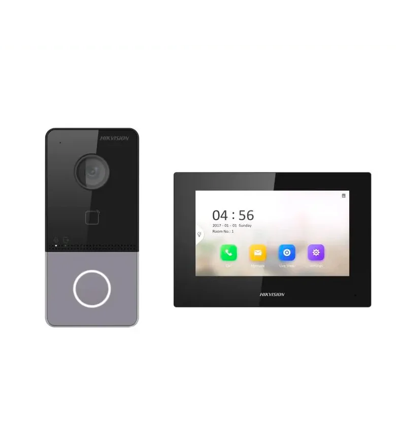 Pack Visiophone et Interphone IP HIKVISION DS-KIS605-P – Villa/Maison, Réception d'Appels, Ouverture de Porte