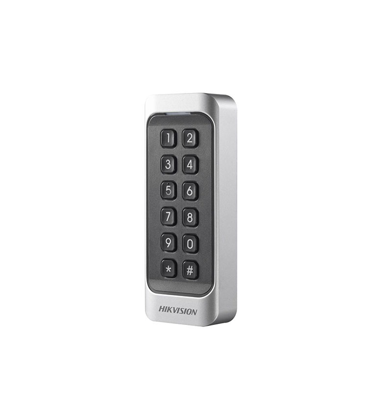 Lecteur de Badge Double Fréquence HIKVISION DS-K1107AEK – Mifare 13.56 MHz & EM 125 kHz, avec Clavier, Protocoles RS-485/Wiegand, Étanche IP65, Idéal pour Contrôle d'Accès Extérieur Sécurisé