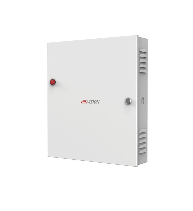 Contrôle d'Accès Réseau IP HIKVISION DS-K2604-G – Contrôleur 4 Portes, Coffret Métallique avec Alimentation, Supporte 8 Lecteurs (RS-485/Wiegand), Capacité 100 000 Cartes, Idéal pour Centralisation de Sécurité d'Entreprise