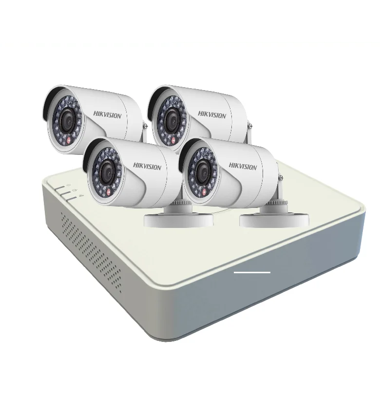 Kit Vidéosurveillance HIKVISION DS-J142I(STD)/7104HGHIF1( STD)+4CAM – 1x DVR et 4x Caméras Bullet Analogiques 1MP, Objectif 3,6mm