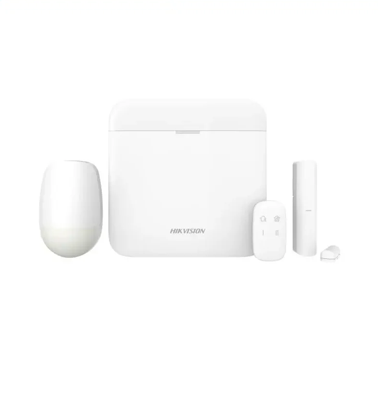 Kit d'Alarme Sans Fil AX Pro HIKVISION DS-PWA64-KIT-WE – 2 Capteurs, 1 Télécommande, Jusqu'à 64 Zones, TCP/IP, Wi-Fi, GPRS, 868 MHz
