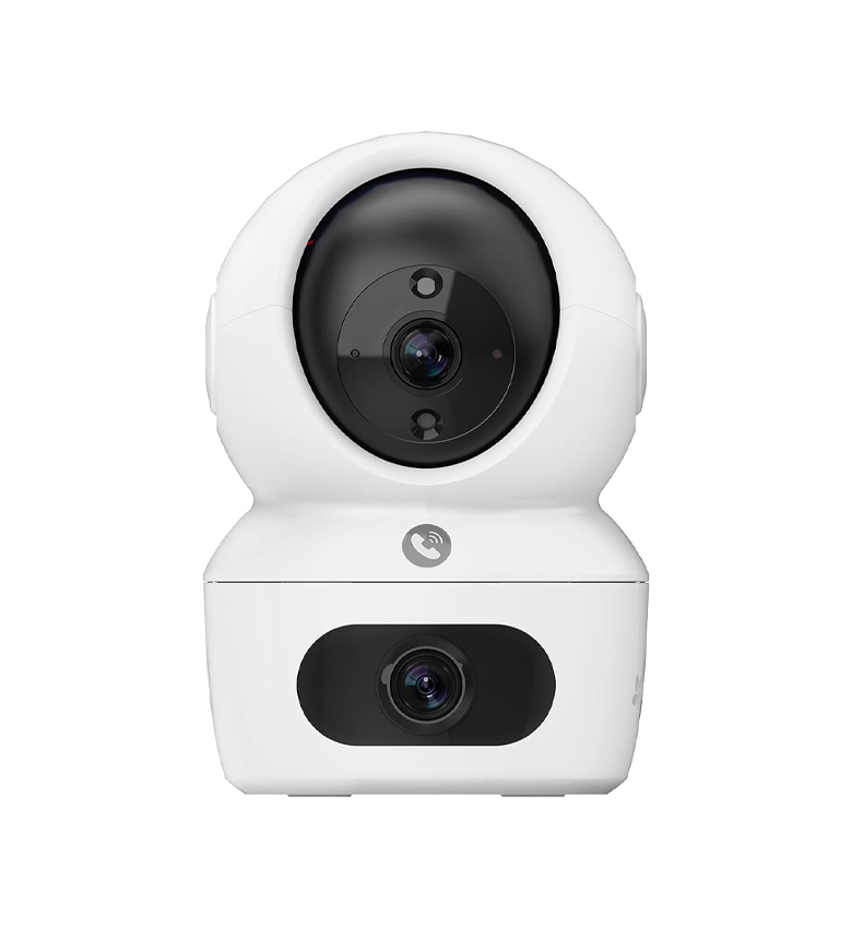Caméra de Surveillance WiFi EZVIZ H7C 2K – Panoramique et Inclinable à Double Objectif, Bouton d'Appel de Panique Bidirectionnel, Détection Humaine IA, Vision Nocturne Couleur