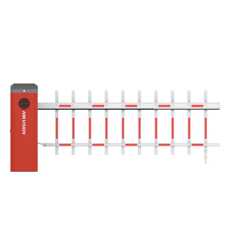 Lisse de Barrière Levante HIKVISION DS-TMG523-MR/B(4m) – 4 Mètres, Profil Octogonal en Aluminium avec Bandes Réfléchissantes Rouges/Blanches, Compatible Barrières Automatiques Série DS-TMG52X, Idéal pour Contrôle d'Accès Parking