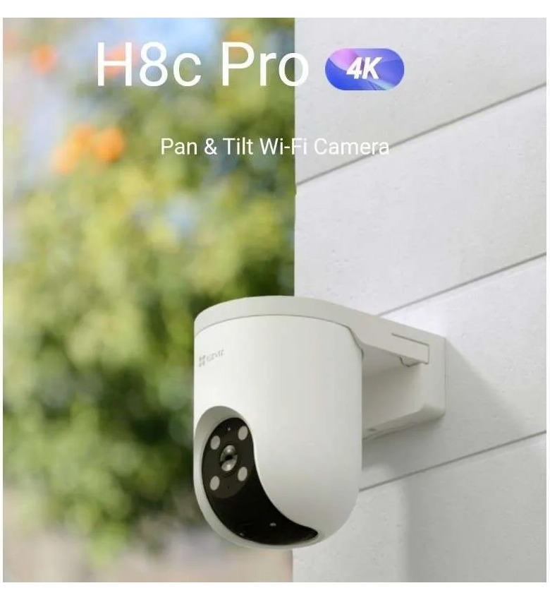 Caméra de Surveillance WiFi Extérieure EZVIZ H8c 8MP 4K – Motorisée 360°, Suivi Automatique IA, Vision Nocturne Couleur