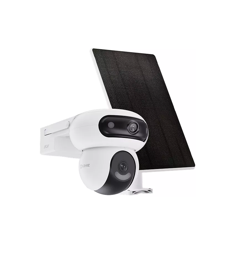Caméra de Surveillance 4G et WiFi Extérieure sur Batterie EZVIZ HB90X 360° Double Objectif 4MP+4MP 2K+ – Connectivité Hybride, Batterie Longue Durée, Détection Humaine IA, Vision Nocturne Couleur, Idéale Sites Isolés