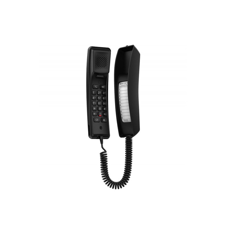 Fanvil H2U Noir - Téléphone IP POE Visiophone/Interphone, Touche Ouverture de Porte, 10 Touches Numérotation Rapide, 2 Lignes SIP