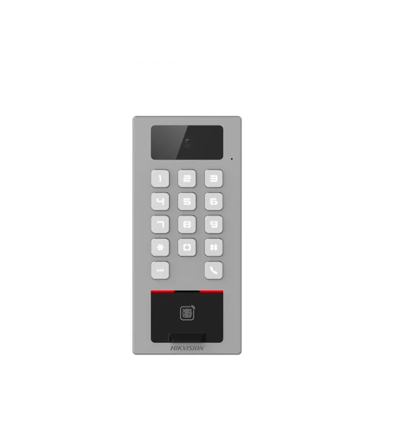 Contrôle d'Accès HIKVISION DS-K1T502DBFWX-C – Visiophone et Interphone (Écran Vendu Séparément), Pointeuse, Authentification par Empreinte Digitale, Code (Mot de Passe), Carte RFID/MiFare, Gestion à Distance via Mobile