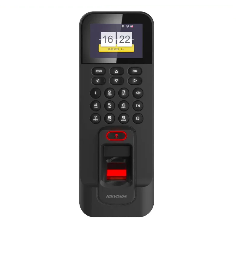 Pointeuse Biométrique de Contrôle d'Accès HIKVISION DS-K1T804AMF(O-STD) – Empreinte Digitale, Code, Carte RFID/Mifare