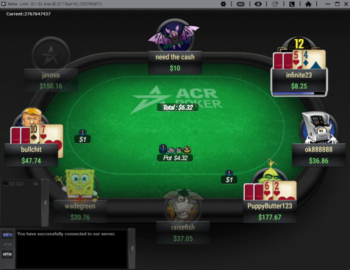 ACR Poker table