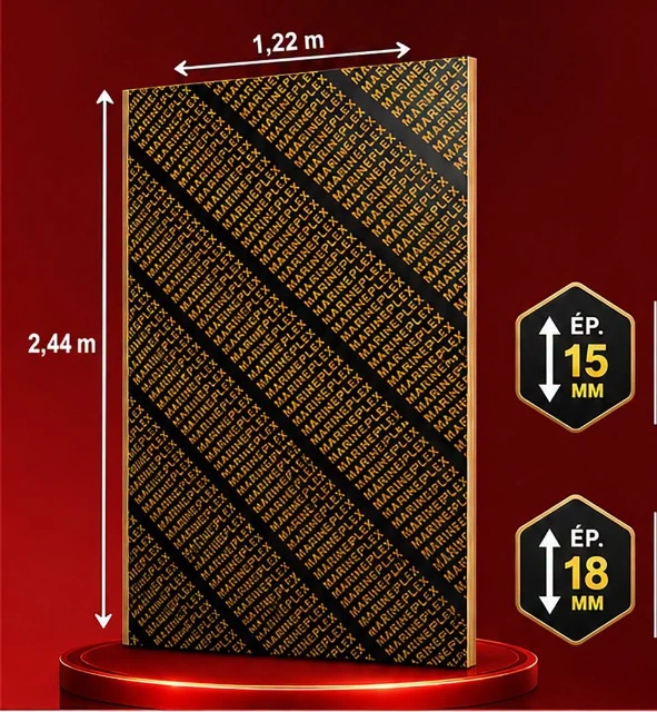 CONTRE PLAQUE BAKELISE 2,44m x 1,22m x EP 18MM