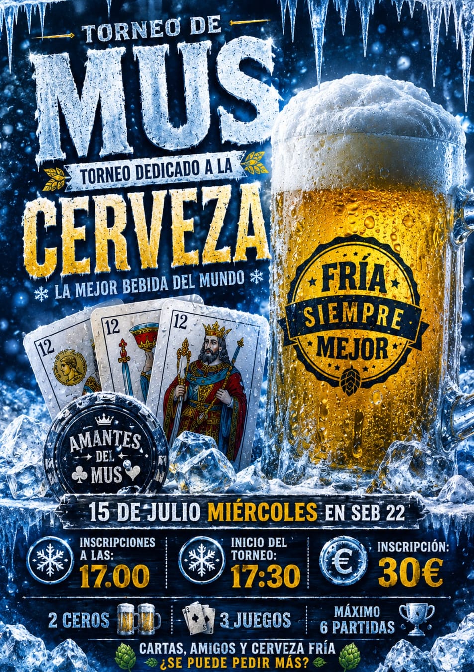 Cartel del torneo TORNEO DEDICADO A LA CERVEZA