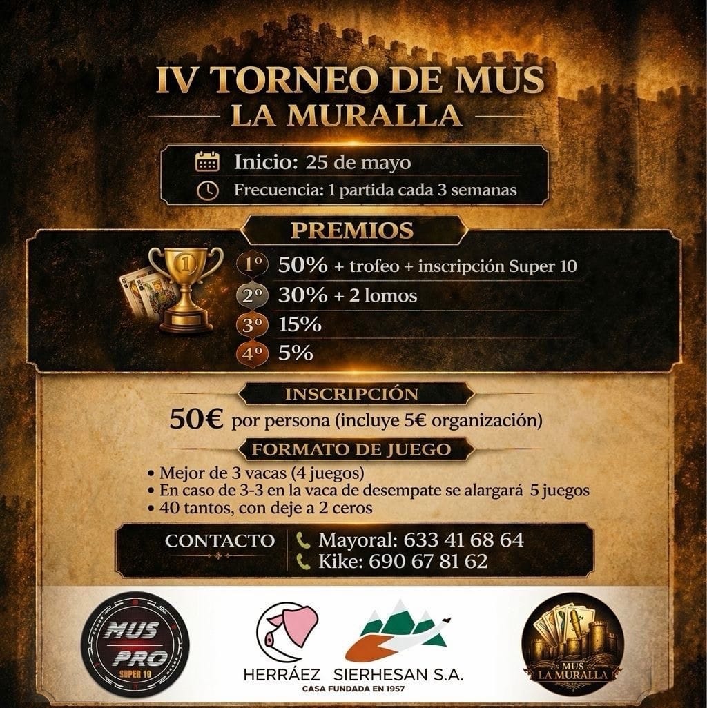 Cartel del torneo IV TORNEO DE MUS LA MURALLA