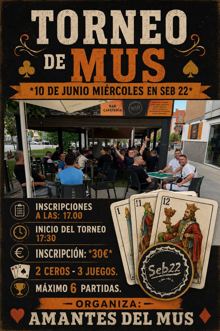 Cartel del torneo AMANTES DEL MUS