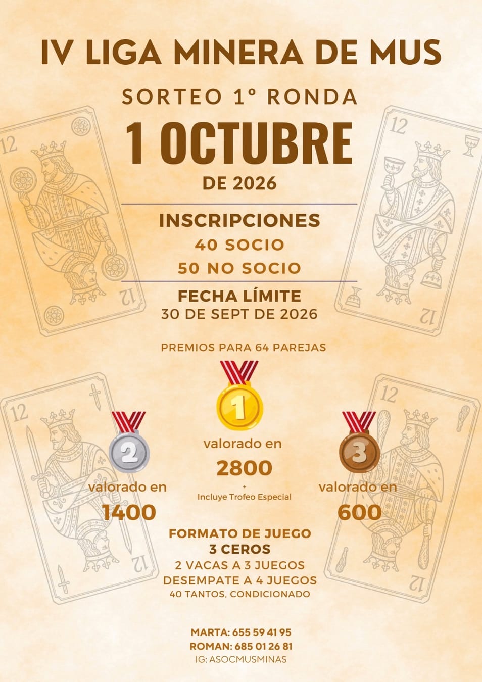 Cartel del torneo IV LIGA DE MUS