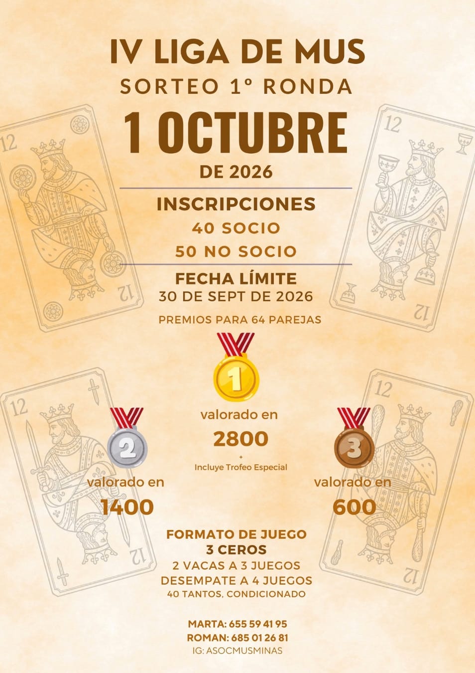 Cartel del torneo IV LIGA DE MUS