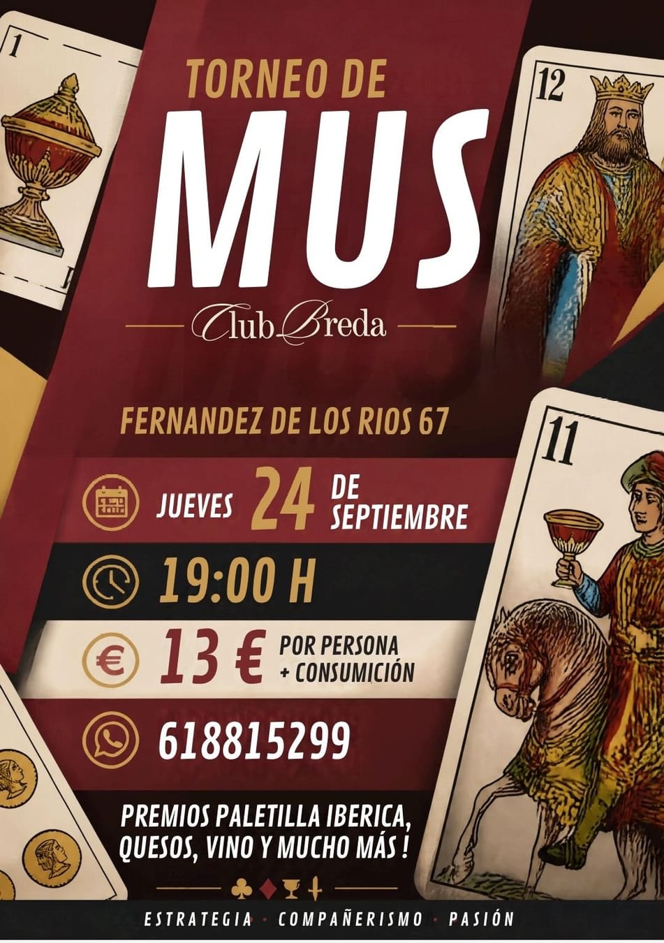 Cartel del torneo Torneo de mus Club Breda