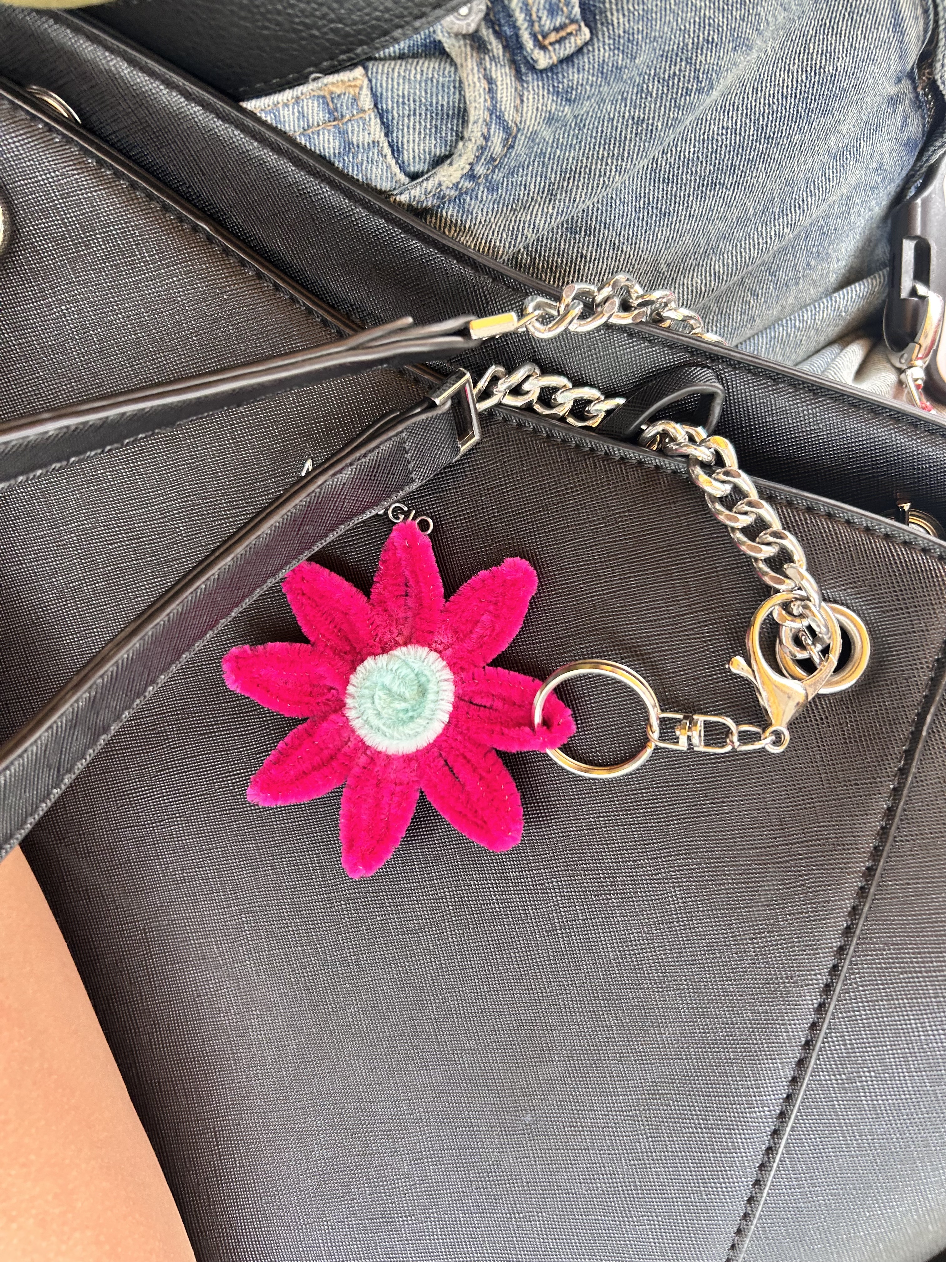 Pink bag charm