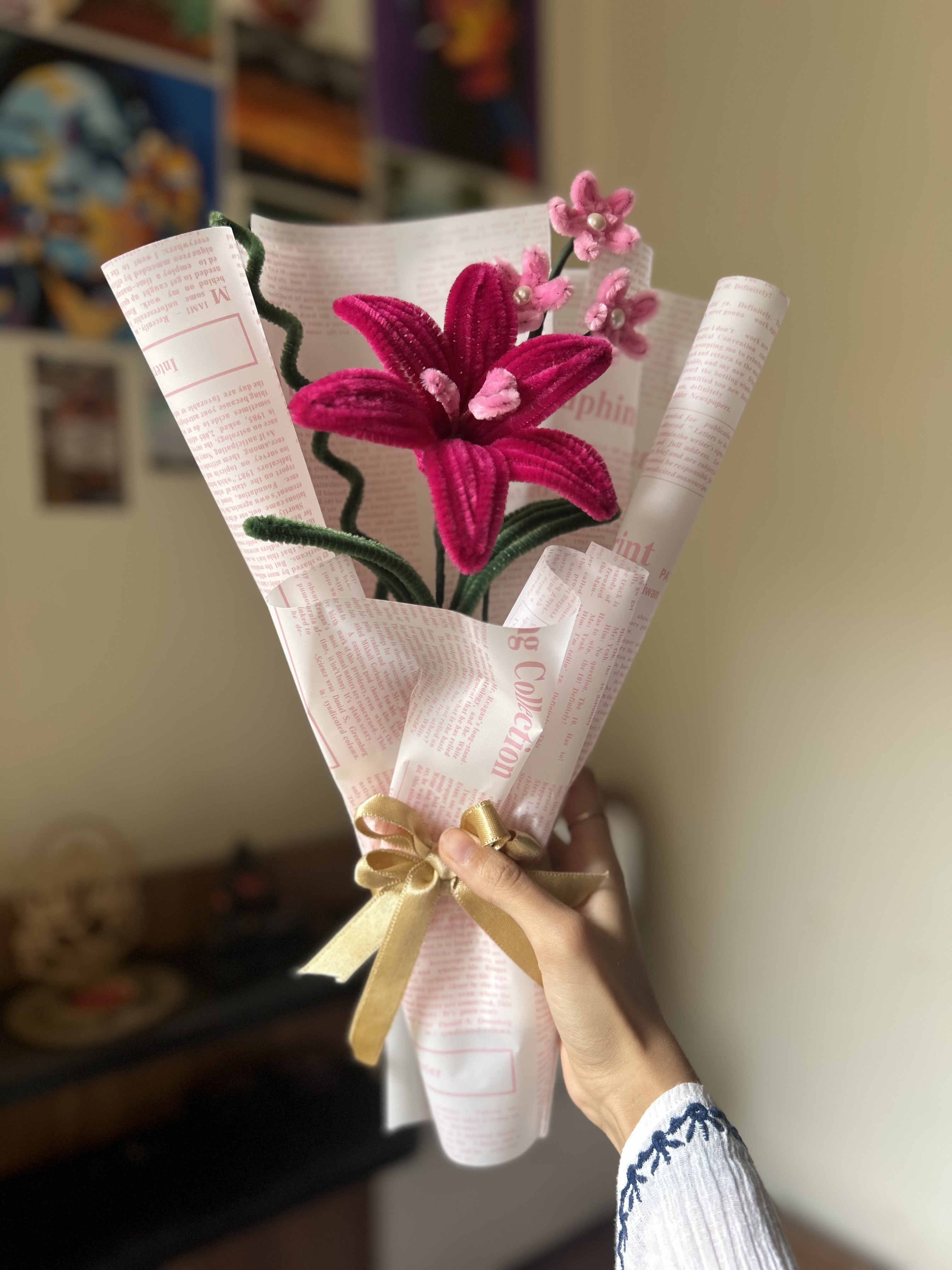 Pink Lily Flower stick