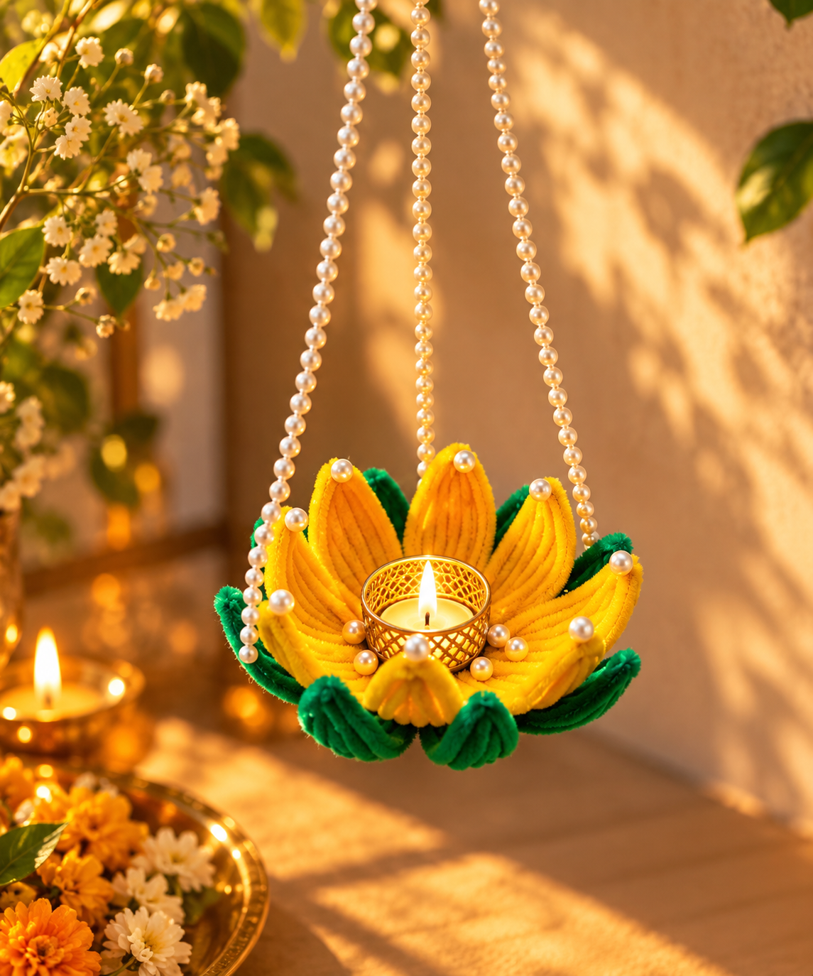 Hanging Lotus Tealight Holder