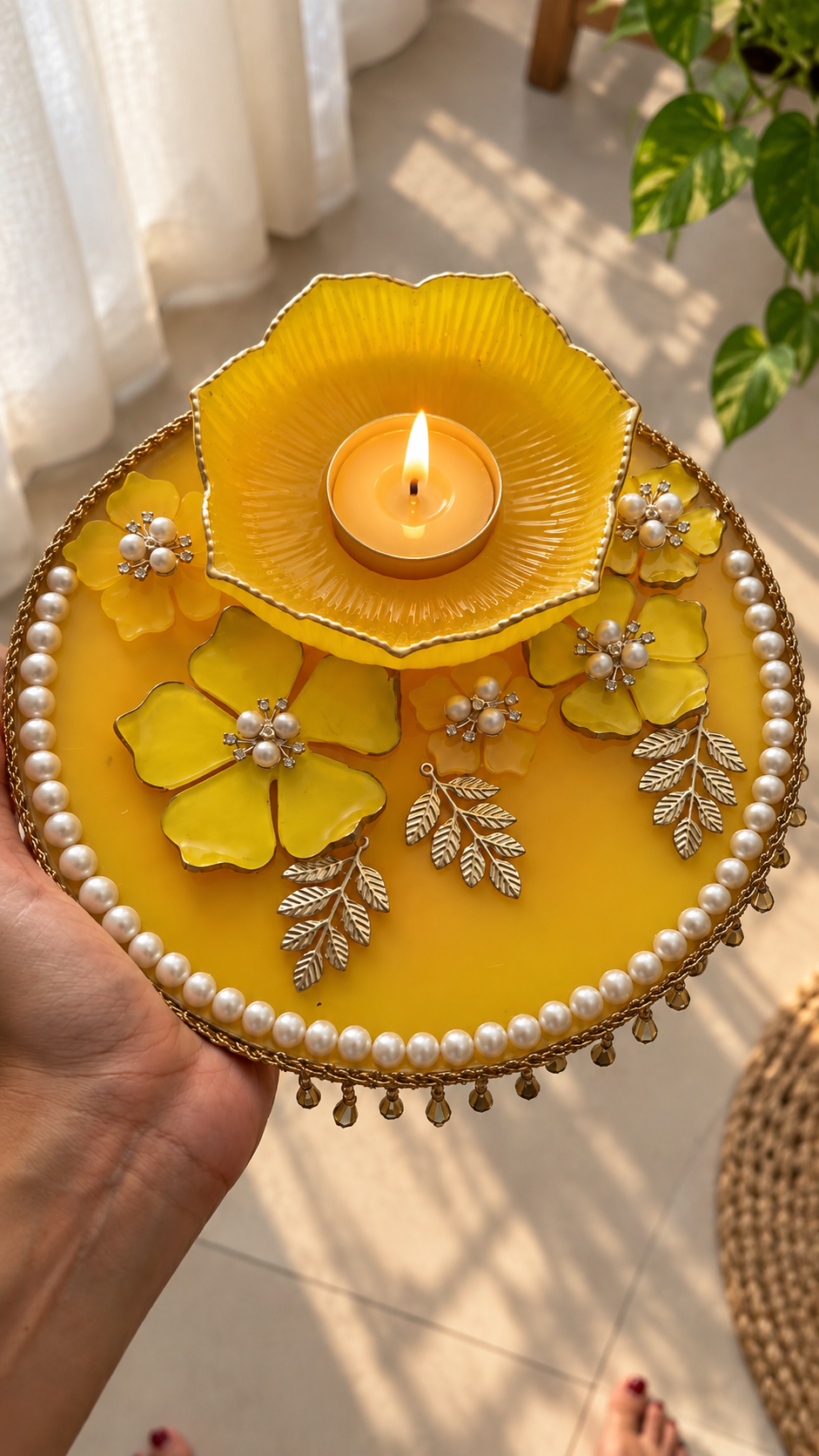 Yellow Pooja/Haldi Thali