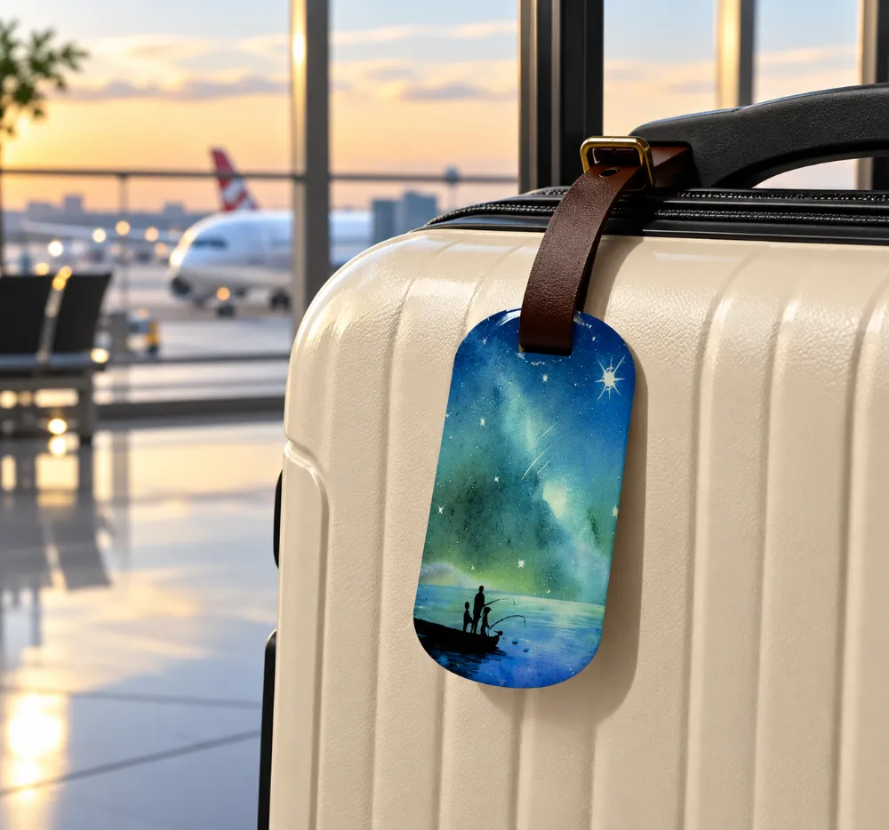 Starry Night Fishing Luggage Tag