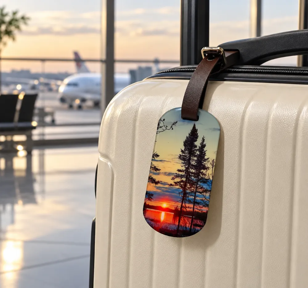 Pine Sunset Luggage Tag