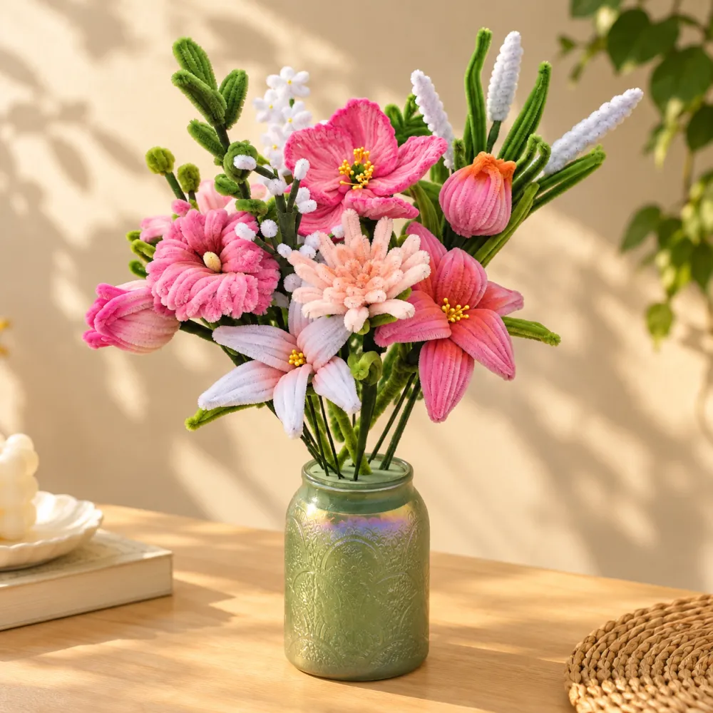 Pink & Peach Table Top Flowers