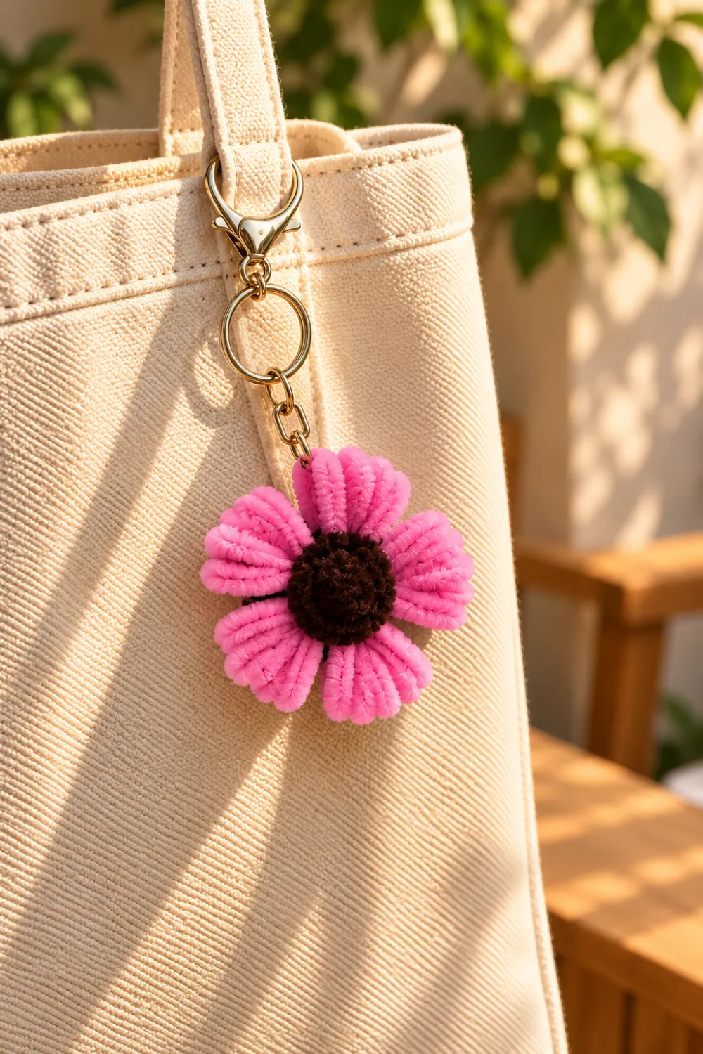 Puff Flower Bag charm