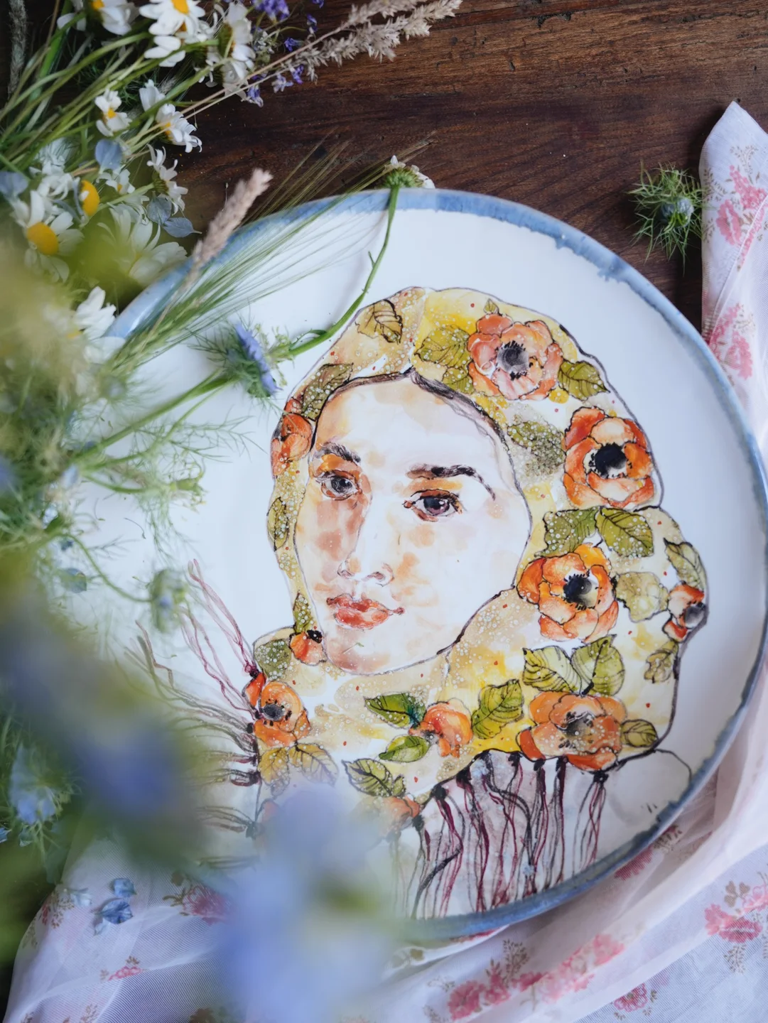 Porcelain plate, Spring Bereginya, housewarming gift, new home decor… — Jane and Mery