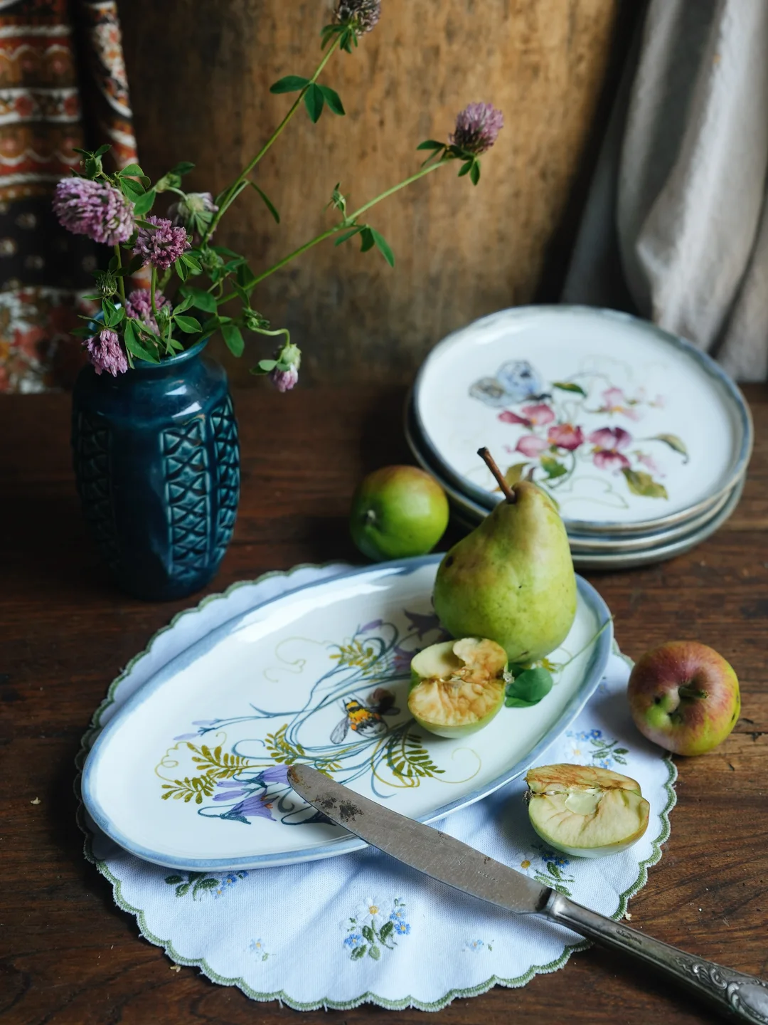 Porcelain plate, serving plate and decorative platter, housewarming gift, new home decor — view 2 • Jane and Mery