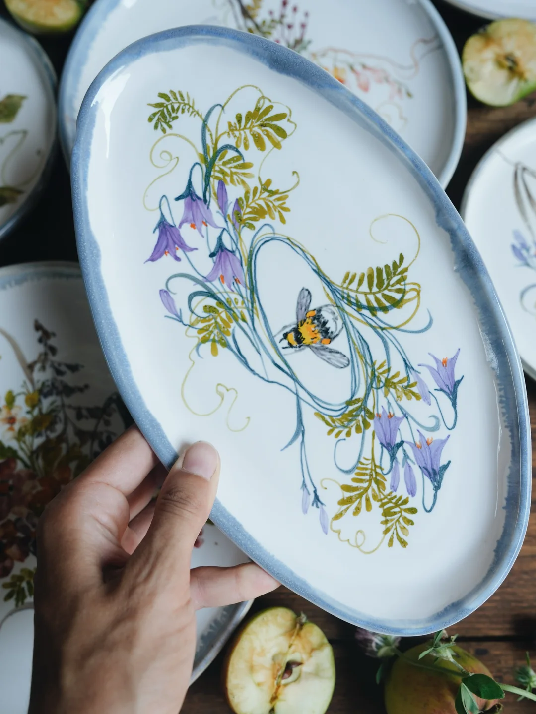 Porcelain plate, serving plate and decorative platter, housewarming gift, new home decor — view 4 • Jane and Mery