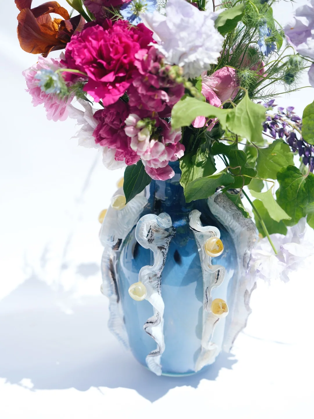 Artisan hand-blown glass vase, artisan ceramic vase, housewarming gift, new home decor — view 2 • Jane and Mery