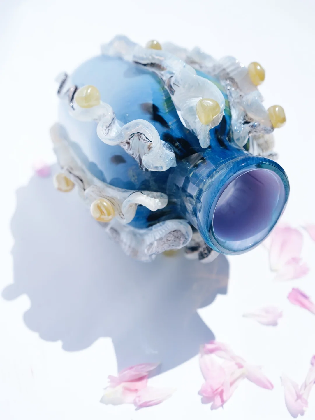 Artisan hand-blown glass vase, artisan ceramic vase, housewarming gift, new home decor — view 4 • Jane and Mery