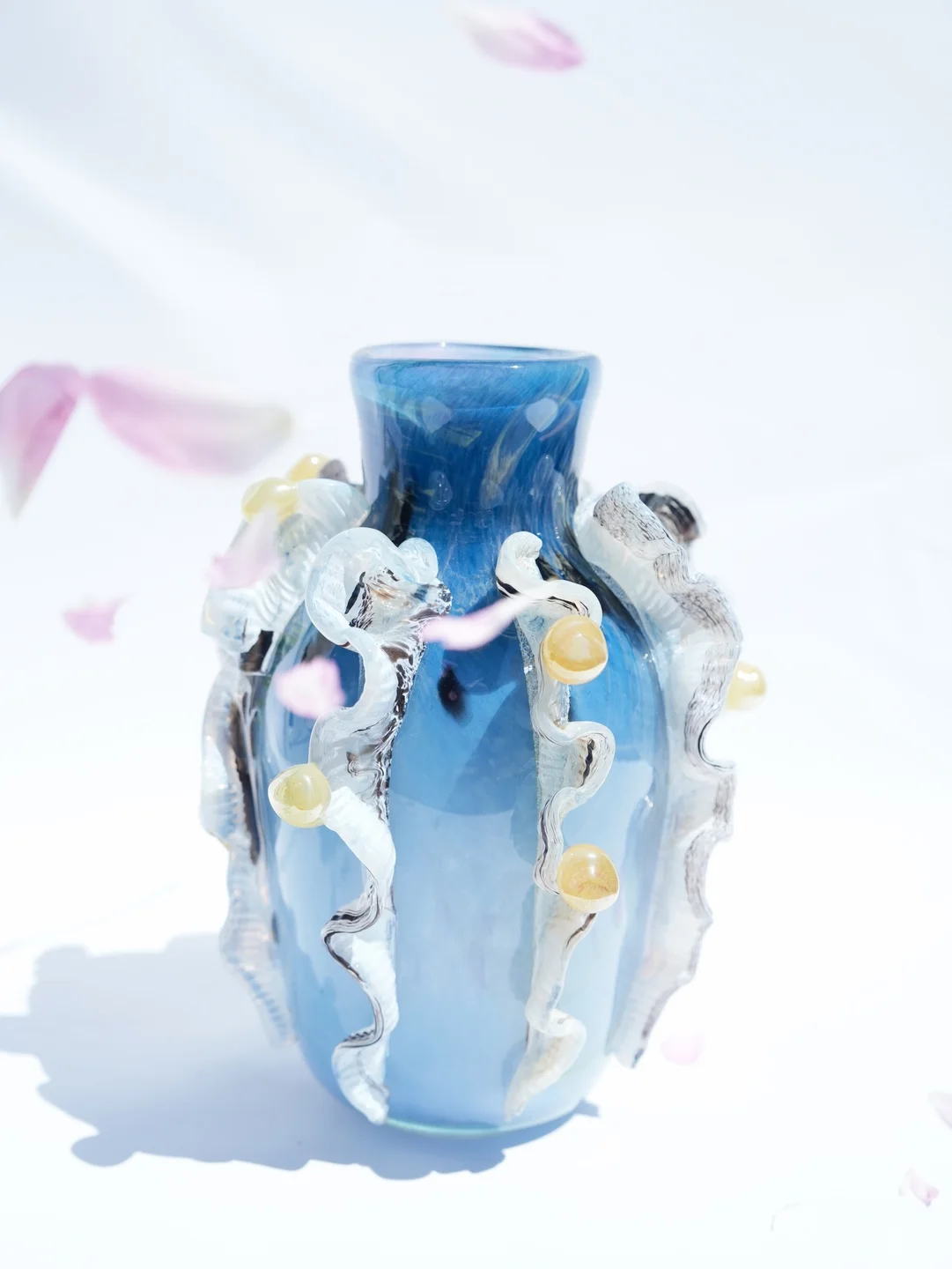 Artisan hand-blown glass vase, artisan ceramic vase, housewarming gift, new home decor — view 6 • Jane and Mery