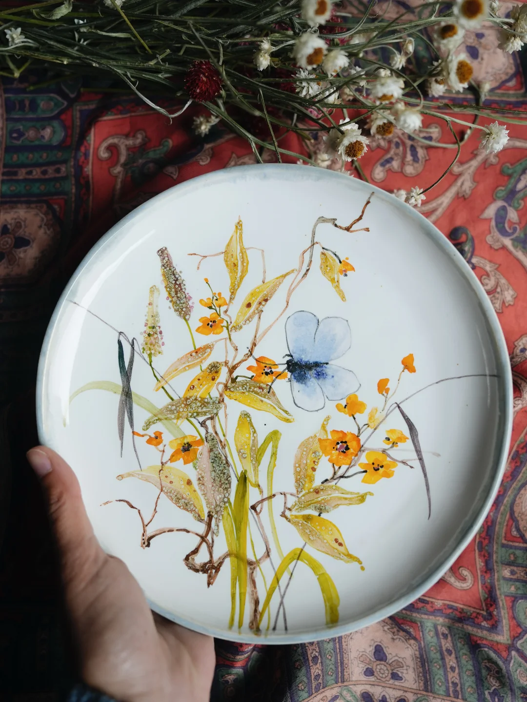 Porcelain plate, serving plate and decorative platter, housewarming gift, new home decor — view 3 • Jane and Mery