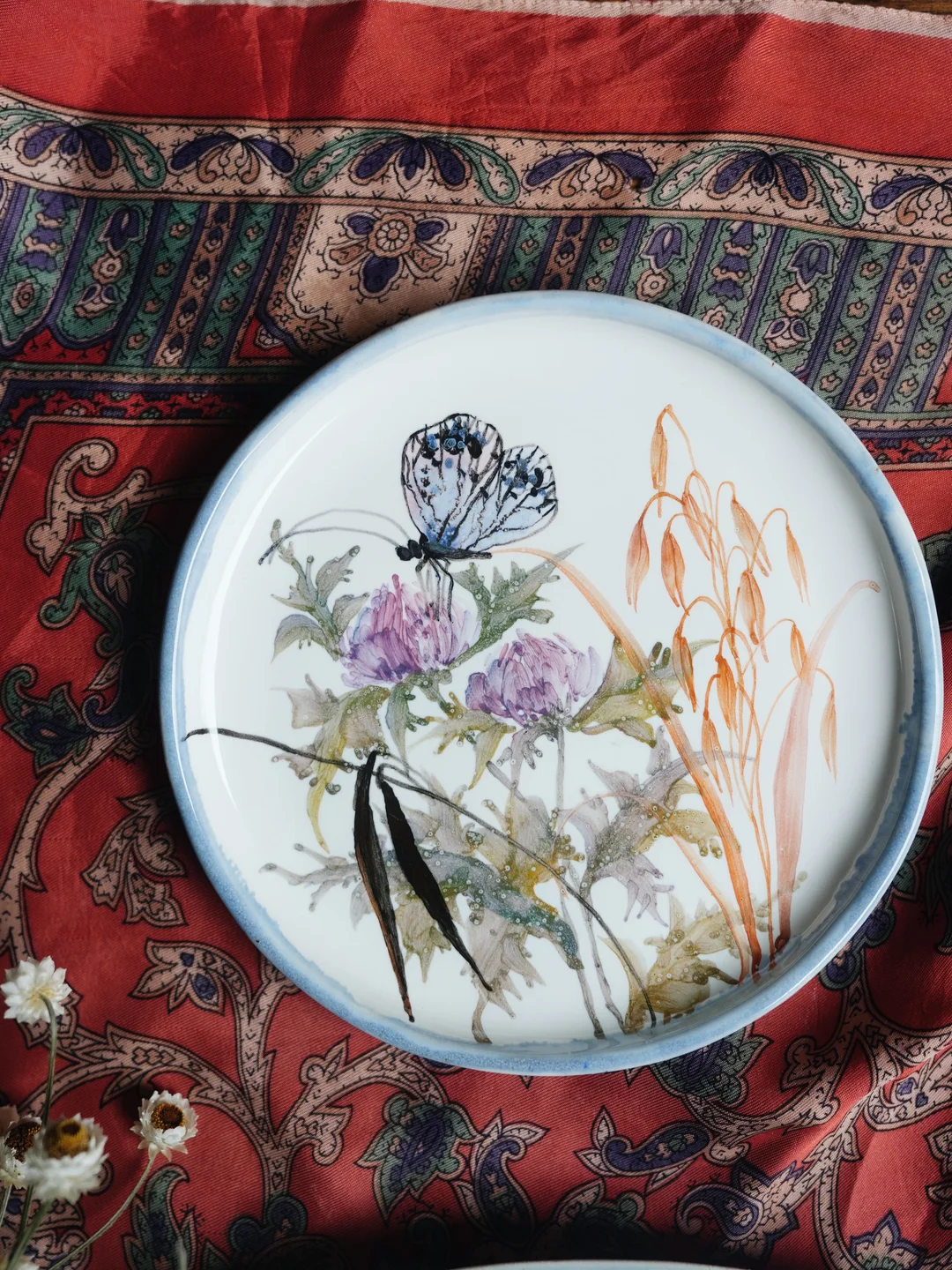 Porcelain plate, serving plate and decorative platter, housewarming gift, new home decor — view 4 • Jane and Mery
