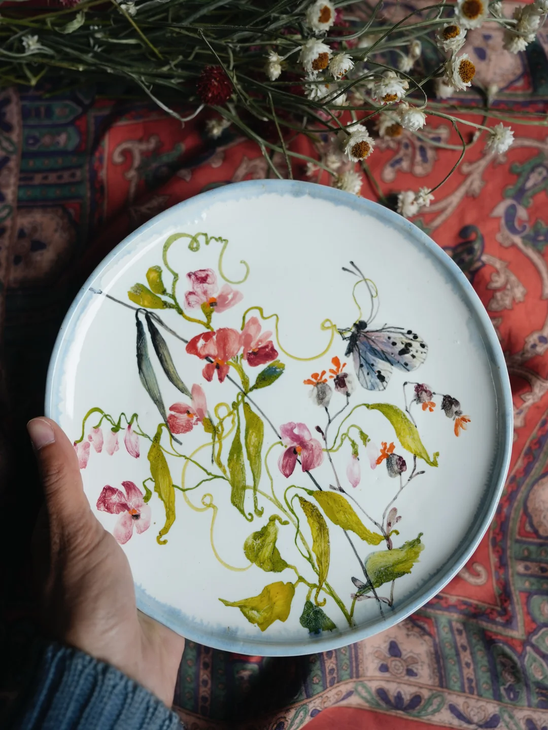Porcelain plate, serving plate and decorative platter, housewarming gift, new home decor — view 5 • Jane and Mery