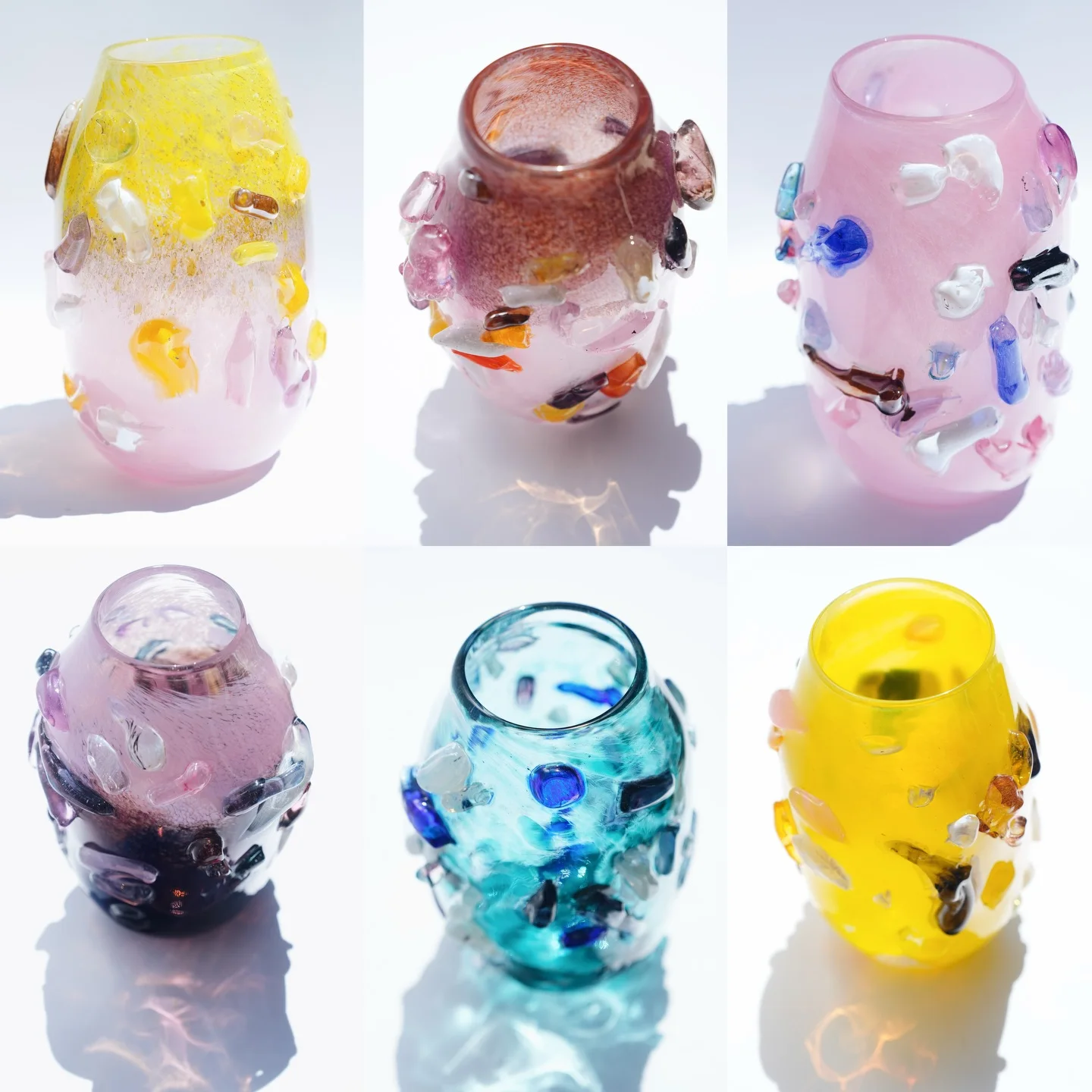 Artisan hand-blown glass vase, artisan ceramic vase, housewarming gift, new home decor — view 2 • Jane and Mery