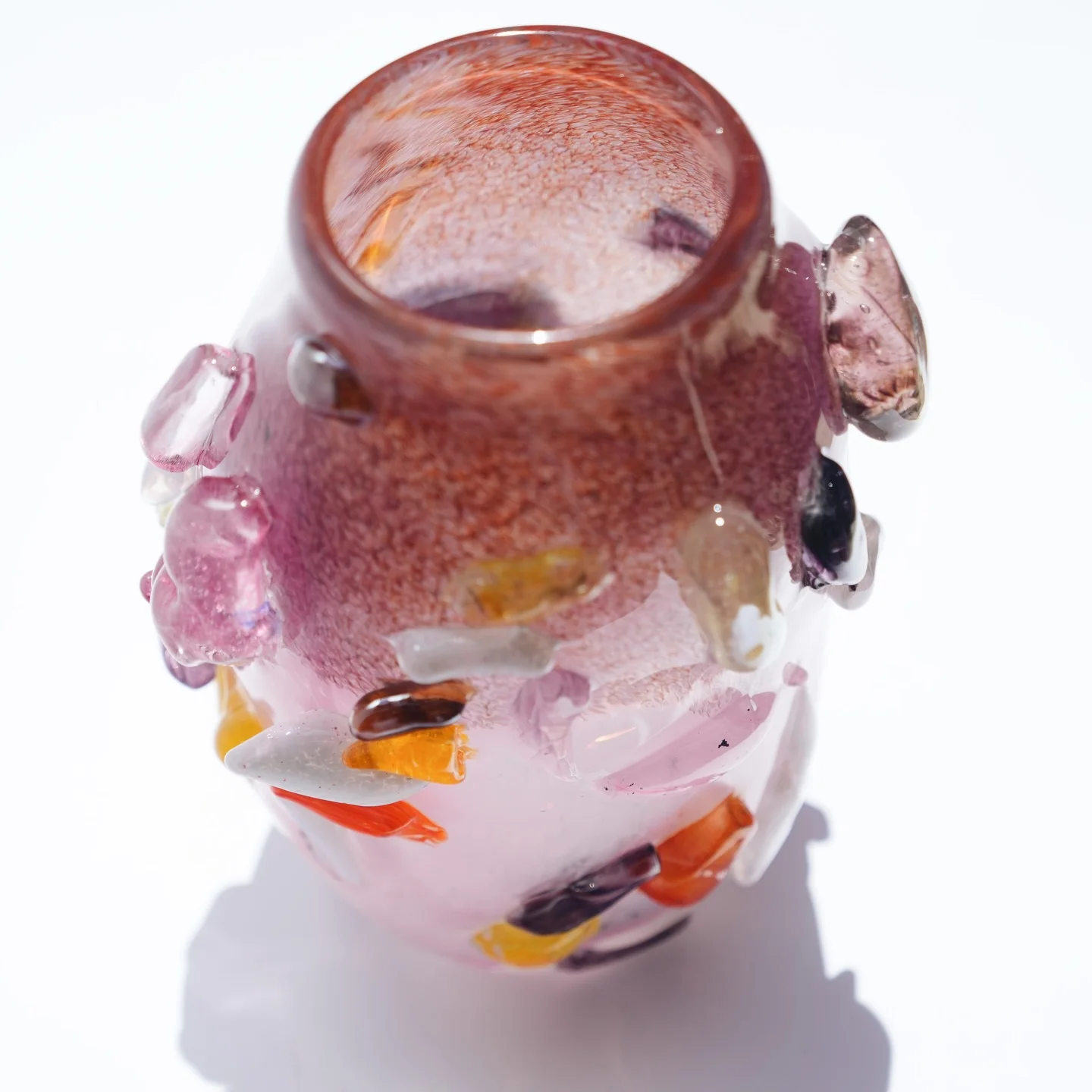 Artisan hand-blown glass vase, artisan ceramic vase, housewarming gift, new home decor — view 4 • Jane and Mery