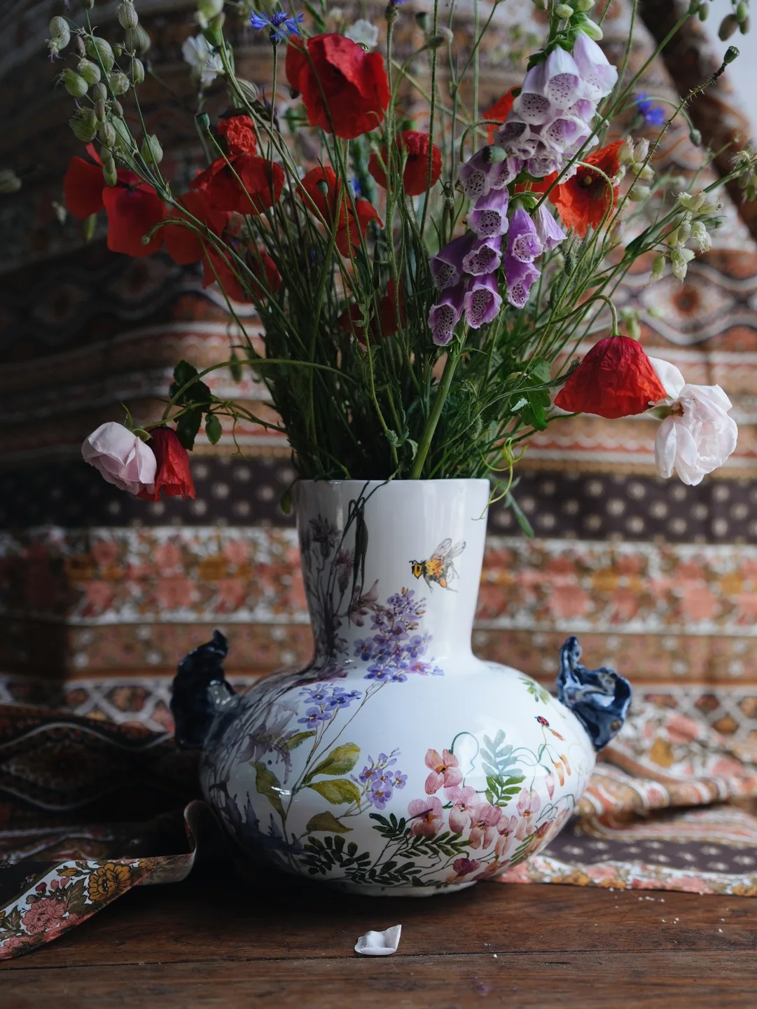 Porcelain vase with protea flower, artisan ceramic vase, housewarming gift, new home … — Jane and Mery