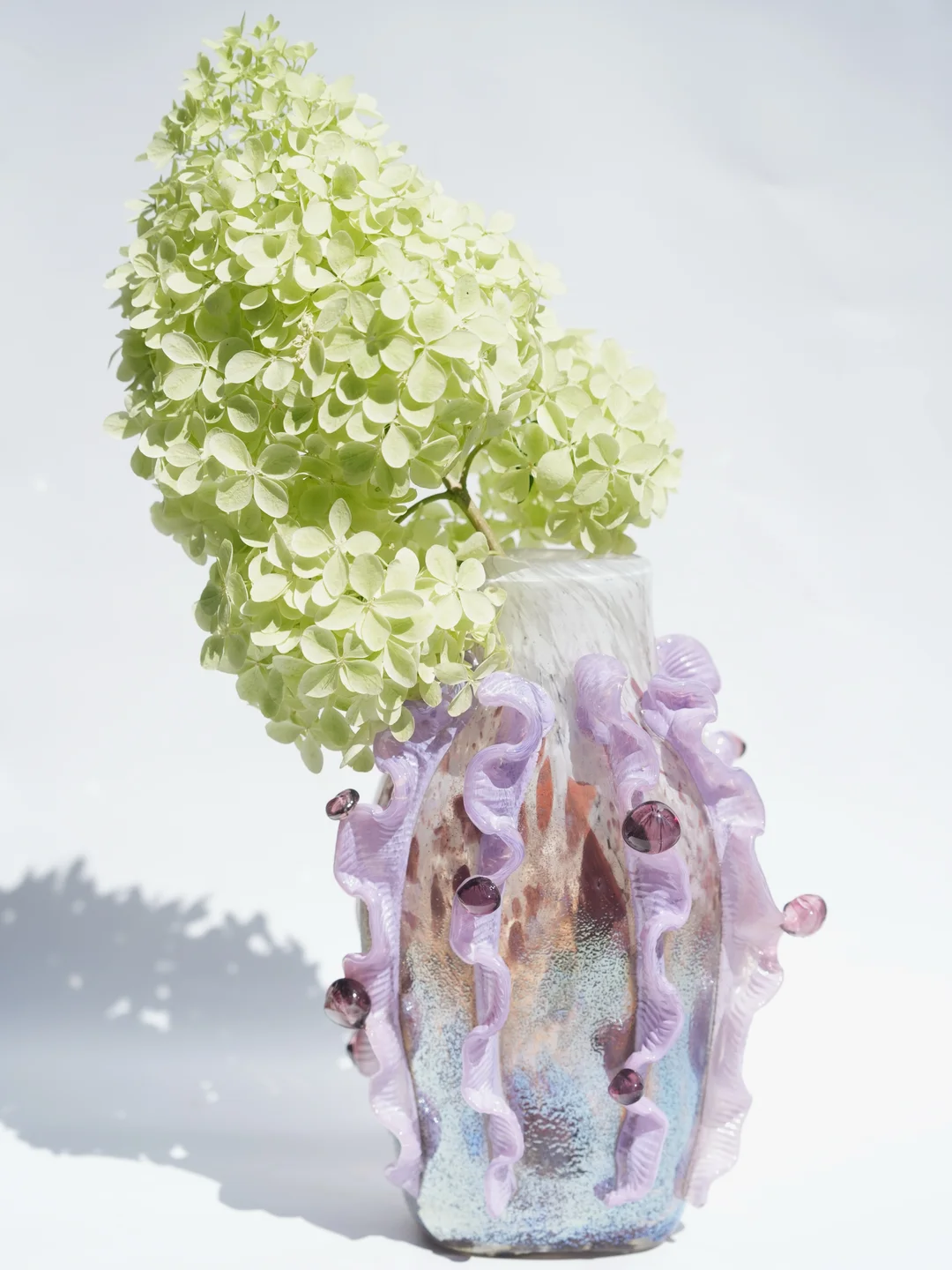 Artisan hand-blown glass vase, artisan ceramic vase, housewarming gift, new home decor — view 2 • Jane and Mery