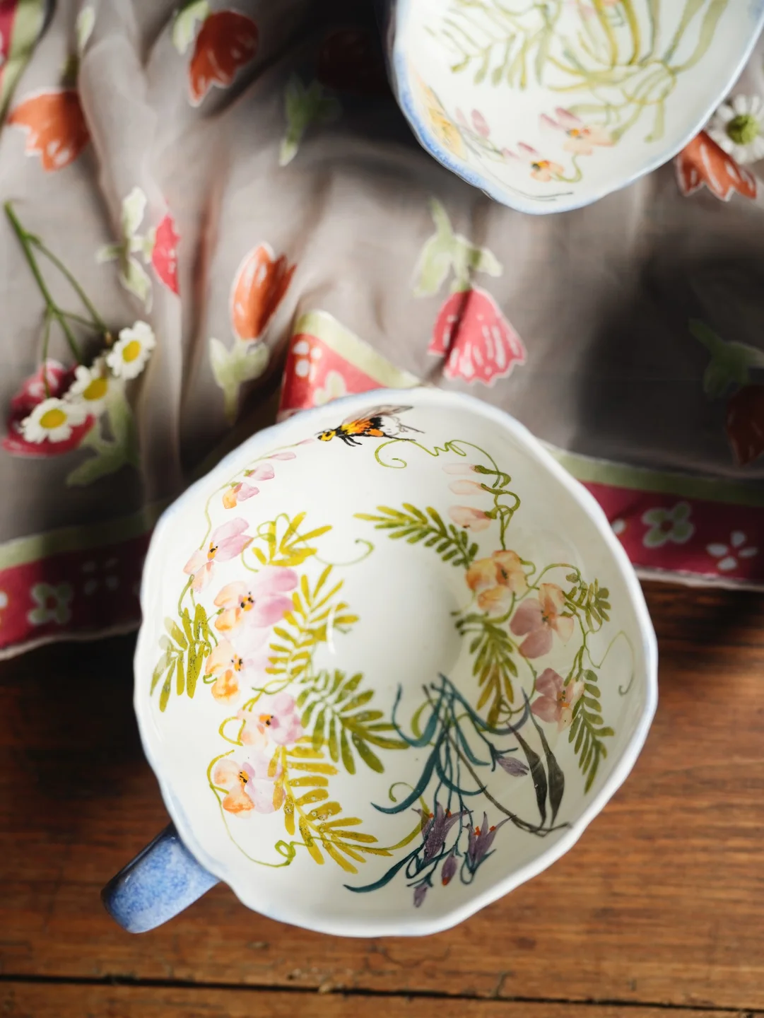 Porcelain mug, Curly bug with insects, housewarming gift, new home decor — view 5 • Jane and Mery