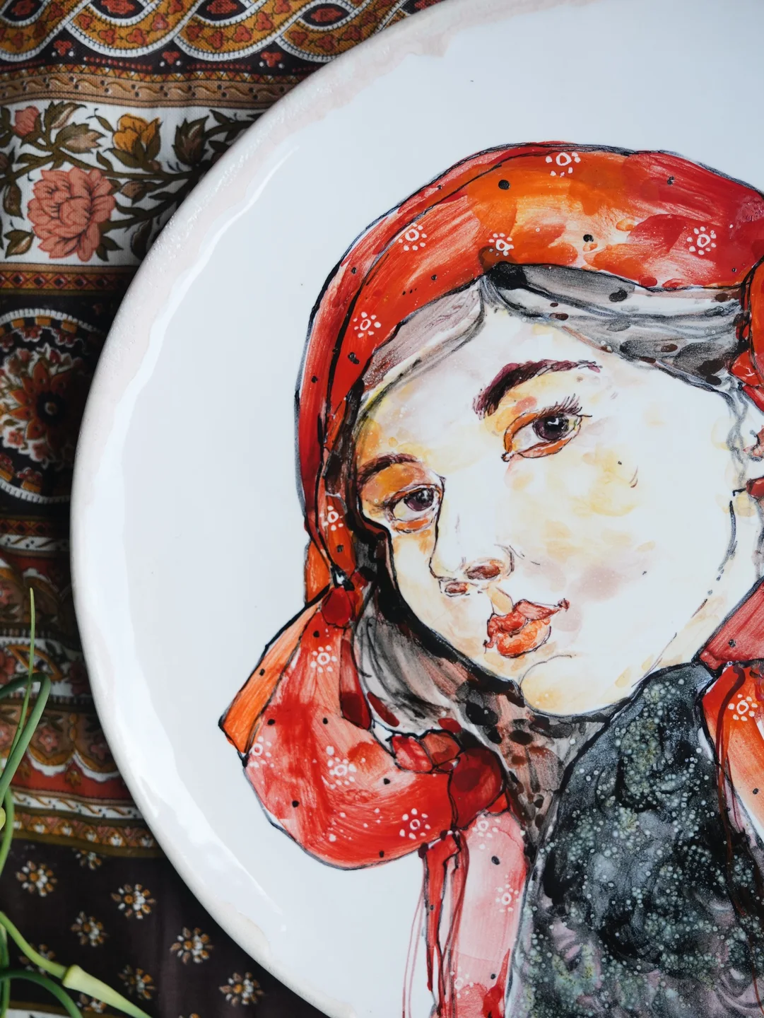 Porcelain plate, Chervneva Bereginya, housewarming gift, new home decor — view 2 • Jane and Mery
