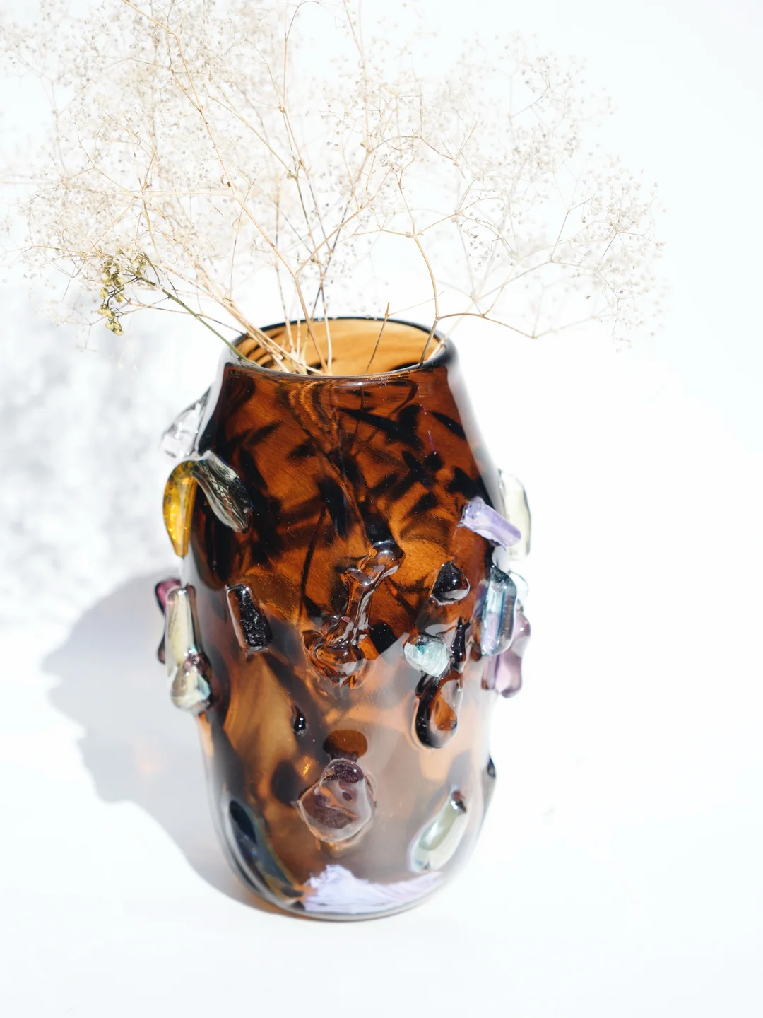 Artisan hand-blown glass vase, artisan ceramic vase, housewarming gift, new home decor — view 2 • Jane and Mery