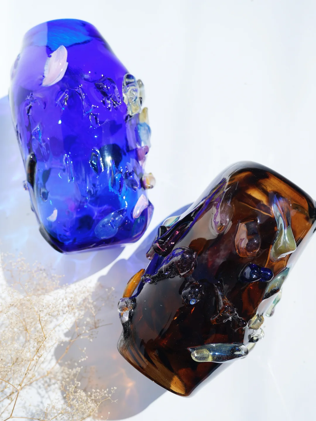 Artisan hand-blown glass vase, artisan ceramic vase, housewarming gift, new home decor — view 3 • Jane and Mery