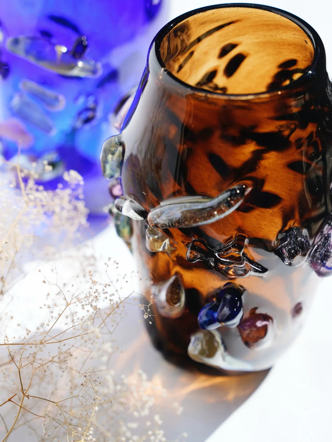 Artisan hand-blown glass vase, artisan ceramic vase, housewarming gift, new home decor — view 6 • Jane and Mery